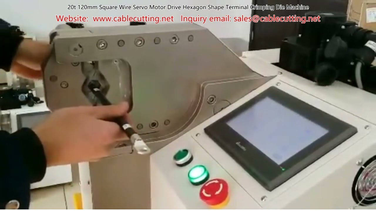 20-Ton 120-mm Square Wire Servo Motor Drive Hexagon Terminal Crimping Die Machine