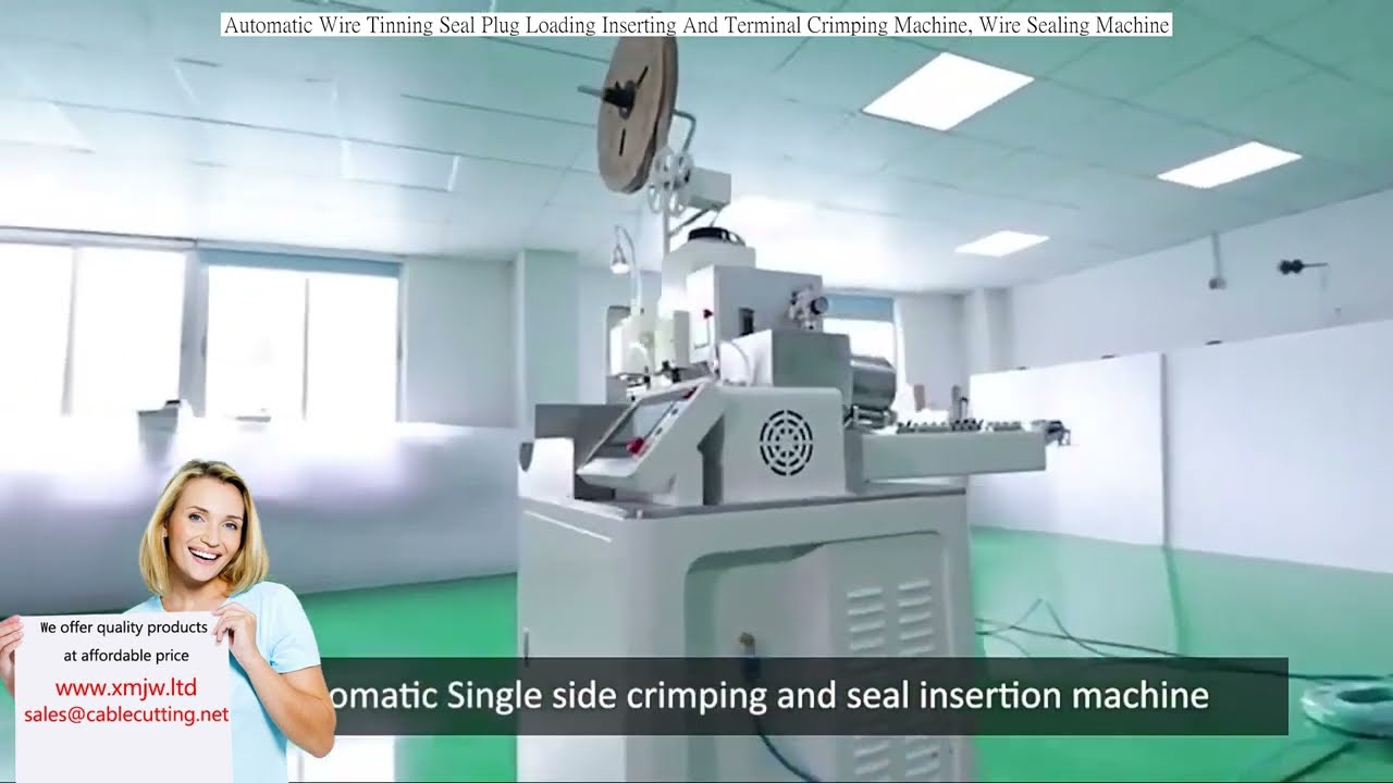 Automatic Wire Tinning, Seal Plug Loading, Inserting, and Terminal Crimping Machine