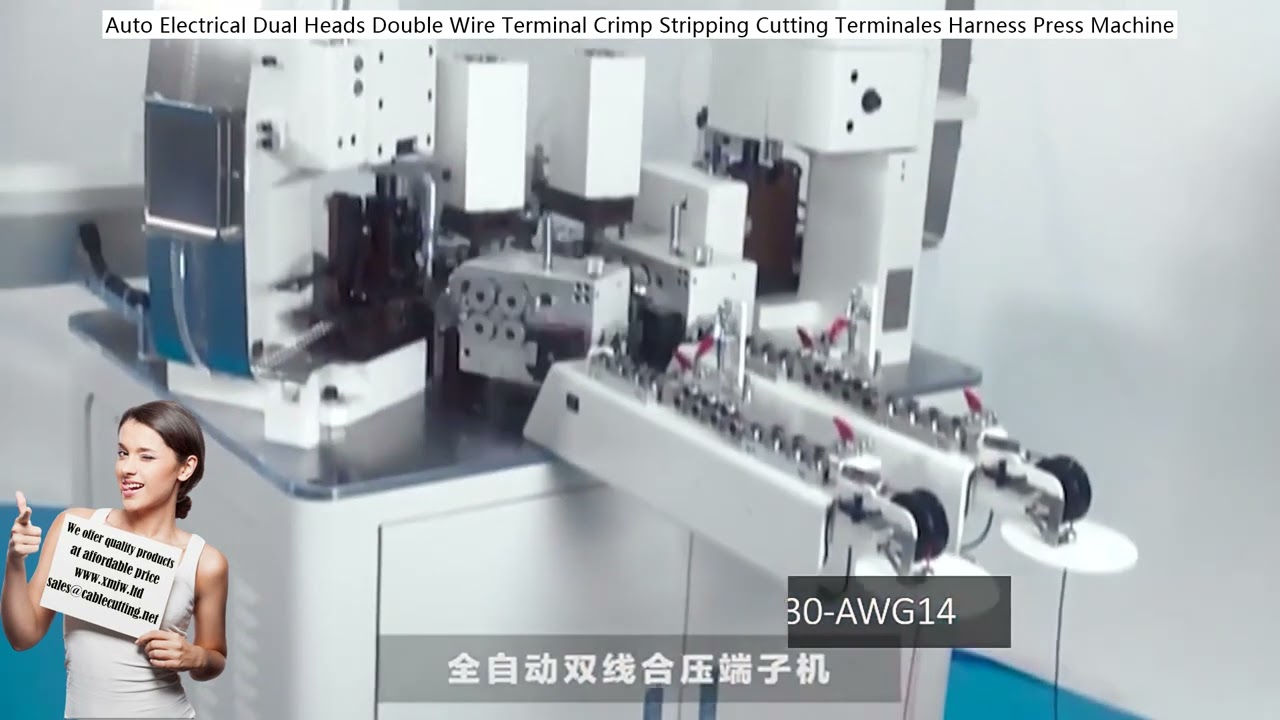 Mesin Crimping & Press Terminal Kabel Otomatis Dual Head – Potong, Kupas, Crimp Sekaligus
