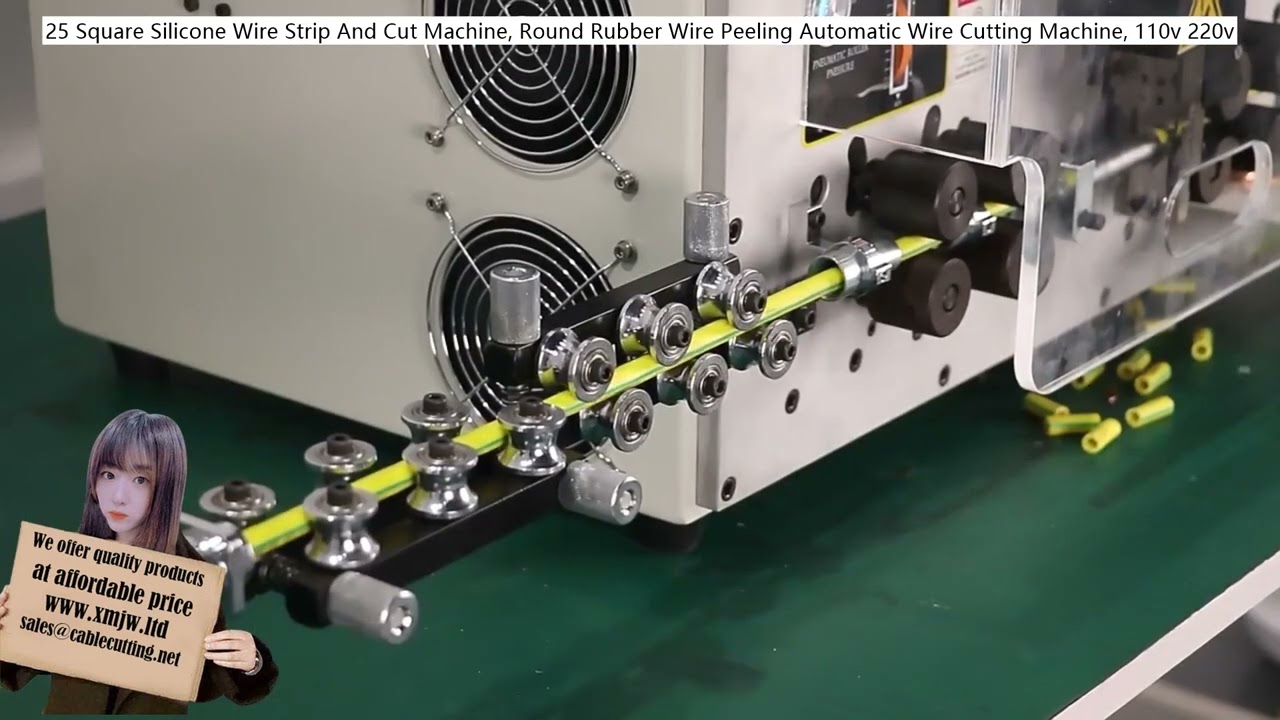25-Square Silicone Wire Strip and Cut Machine, Round Rubber Wire Peeling Automatic Wire Cutting Machine